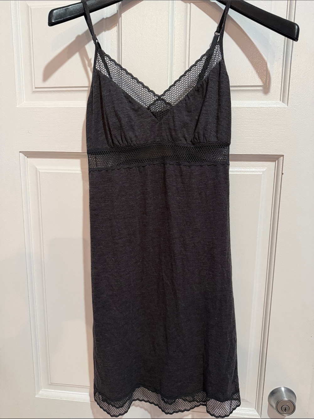 Cosabella Italy Gray Cotton Mesh Inset Slip Dress Nightgown Chemise - Size S Exc